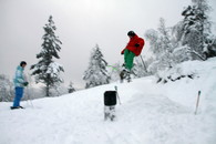 Ivrige jibbere på årets fyrste snøhopp i Saurdal  - Mons,Markus,og Fredrik