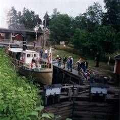 Dampbåt i Ørje sluser Dampbåt i Ørje sluser