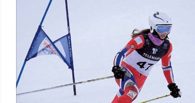 Andre på full fart ned telemarksløypa Andre på full fart ned telemarksløypa