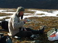 Frank, matpause på Rundfjellet.