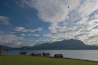 Naustrekka på Å på Andørja. Fjorden i bakgrunnen er Bygda.
