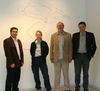 Jørn Aslaksen, Kjell NIlssen, Sigfrid Hernes og Frank Ingilæ forran bildet Fallgrep_100x91