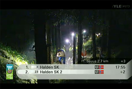 Jukola - Skjermdump fra YLE.fi.
