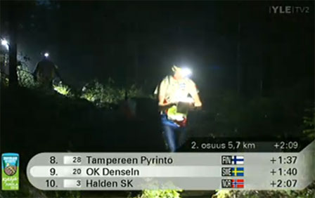 Jukola - Skjermdump fra YLE.fi.