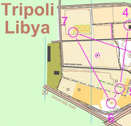 Løype som skulle vært brukt i Tripoli i Libya. Kart: PWT Travel.