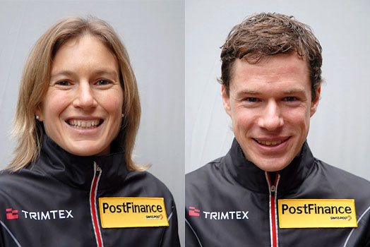 Nå har Lillesandsbaserte Trimtex tegnet avtale med Sveits. Simone Niggli og Daniel Hubmann blir blant dem vi fremover vil se i klær fra Trimtex. Foto: Trimtex.