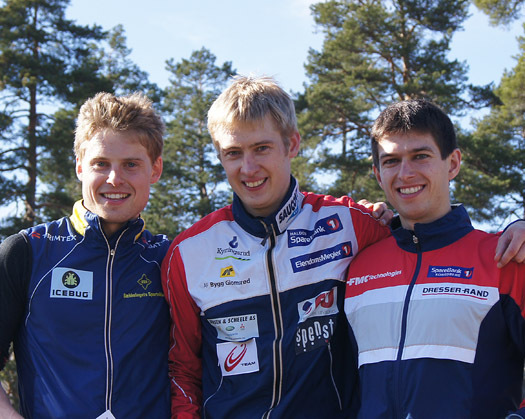 Vinnertrioen i H21 Craft Cup Sandefjord 2011. Fra venstre Carl Waaler Kaas, Bækkelaget, Olav Lundanes, Halden, og Ivan Sirakov, Kongsberg.