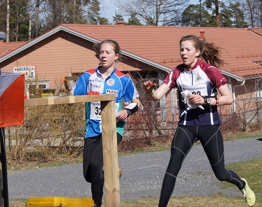 Mathilde Rundhaug, til høyre, ble nummer to på Craft cup sprinten i Sandefjord 2011.
