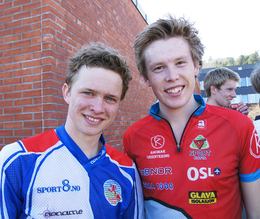 Gaute Hallan Steiwer, Lillomarka, (til venstre) og Vetle Ruud Bråten, Raumar, på Craft cup sprinten i Sandefjord 2011