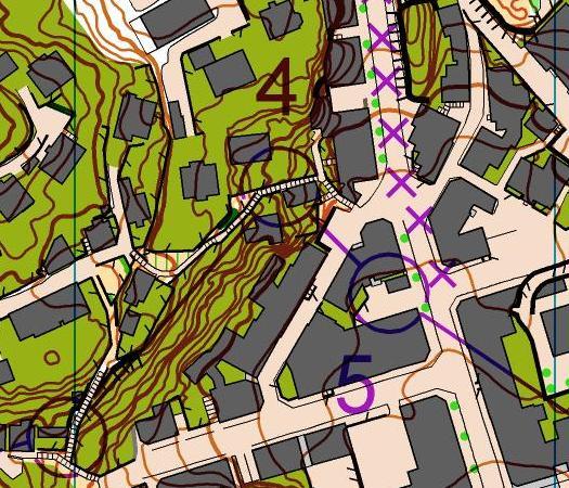 Kartutsnitt Sprint-NM 2011, IK Grane Arendal Orientering.