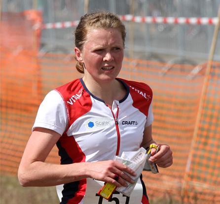 Tone Wigemyr etter målgang i Nordic Orienteering Tour 2010. Foto: Geir Nilsen/OPN.no.