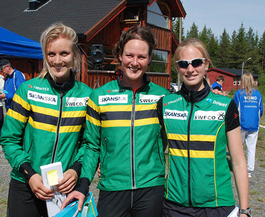 NTNUI-jentene Mali Fjogstad Nielsen (til venstre), Hanne Nøvik og Line Hagman var best i Trondheim Open 2011.