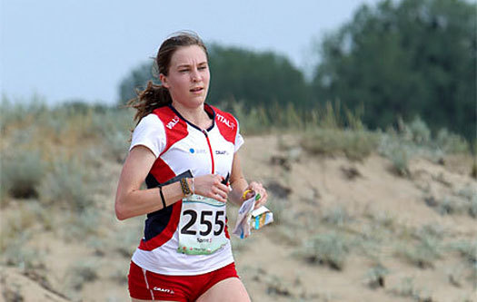 Elise Egseth på EM-sprinten i 2010. Foto: Erik Borg / O-boka.