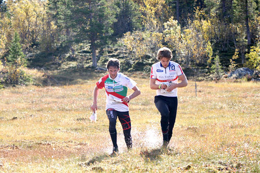 NM-stafett på Beitostølen i 2010, her ved Damien Renard til venstre og Espen Hultgreen Weltzien. Foto: Geir Nilsen/OPN.no.
