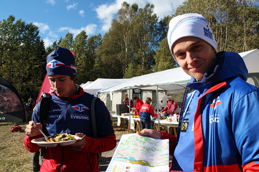 Få klubber kan matche seg med IL Tyrving. Her er et par av klubbens løpere, henholdsvis Torbjørn Sagberg og Anders Tiltnes, på NM-uka i Oslo 2012. Sistnevnte inngikk der i gullaget i stafetten. Foto: Hans L. Werp.