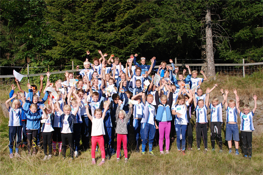 Stort oppmøte av unge løpere på Asker Skiklubbs klubbmesterskap 2013. Foto: Gjermund Gravir.