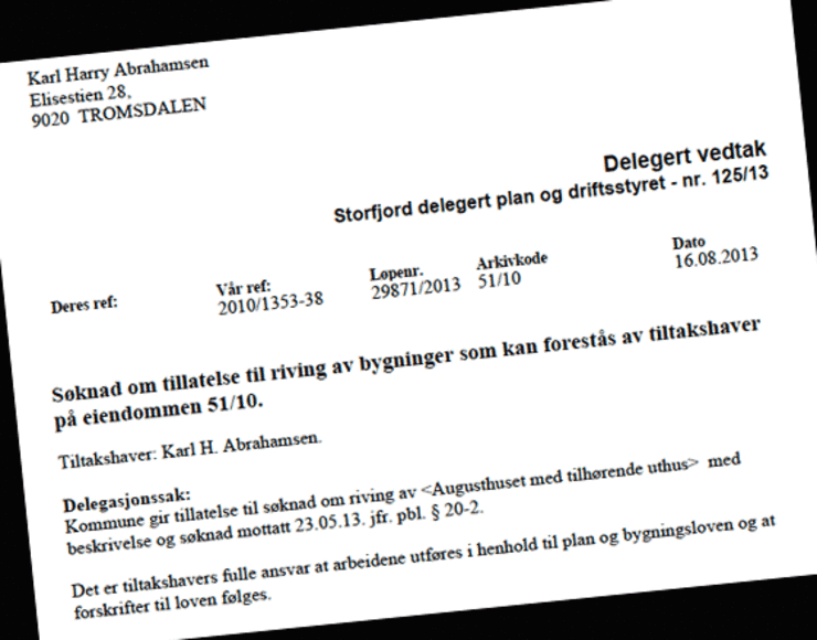 Rivetillatelse-faksimile