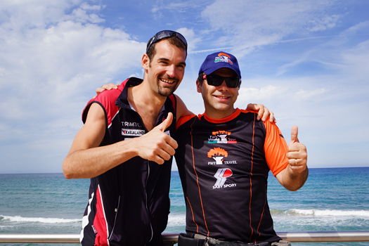 Thierry Gueorgiou til venstre og Gabriele Viale på Sardinia Five + Five 2013. Foto: Jørgen Frøyd.