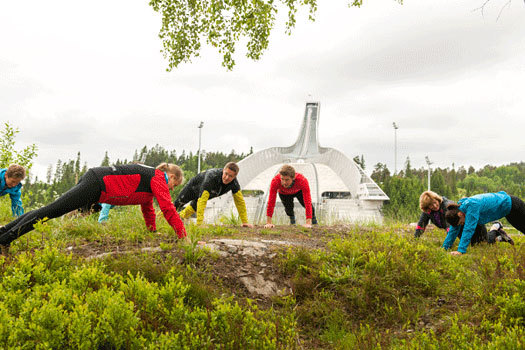 Trening uten tak i Holmenkollen. Foto: Skiforeningen.