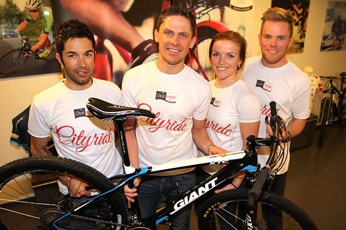 Team Cityride fronter det nye breddesykkelløpet Cityride. F.v: Håkon Austad, Rune Høydahl, Heidi Rosasen Sandstø og Martin Andersen.