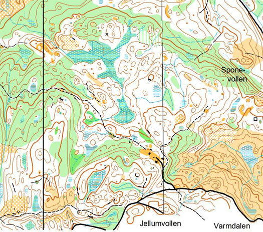 Utsnitt fra kartet til Finnemarka Vårløp 2014. Kart: Viul OK.