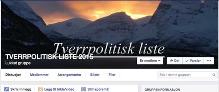 Tverrpolitisk--Facebookgruppe