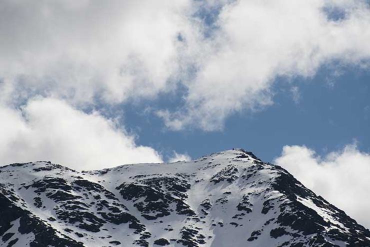 1. juli, men fremdeles mye snø i fjellene.