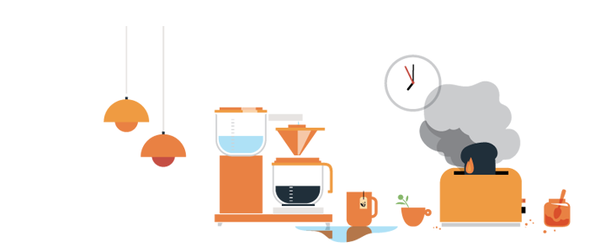 Illustrasjon sikker hverdag kaffetrakter Illustrasjon sikker hverdag kaffetrakter