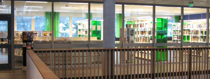 Bilete syner biblioteket ved Sogndal vidaregåande skule