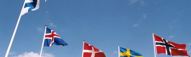 COLOURBOX17417059 Nordiske lands flagg -utsnitt 1000x300