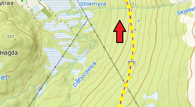 Området Fylkesveg 303 til kryss Langstrandveg/Steinessveg