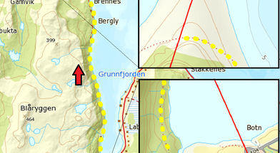 Området Grunnfjordbotn - Avløysinga