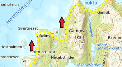 Området Langstrandvegen til Avløysinga