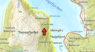 Området Sør-Kjosen til Tisnes (Skogsfjord)