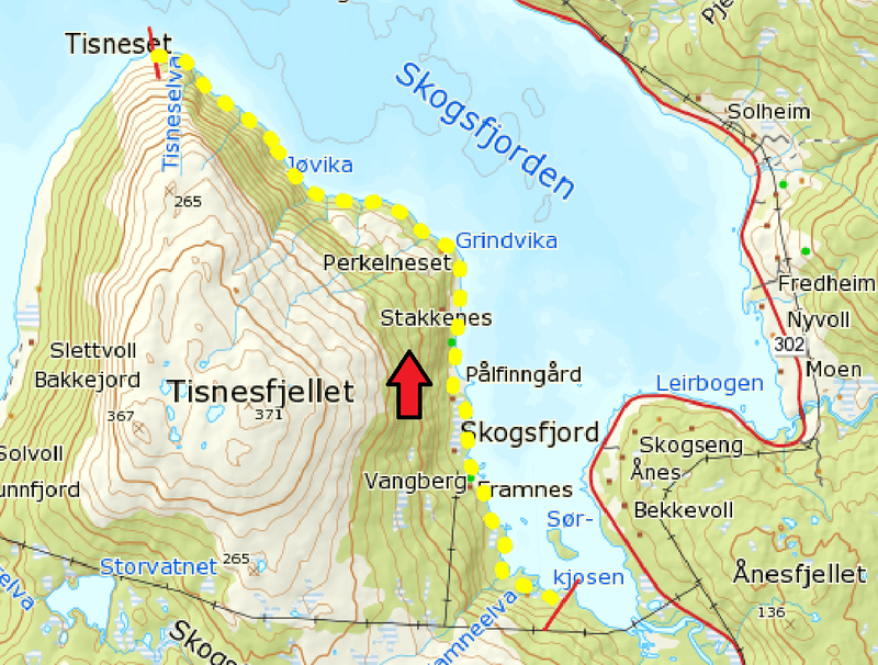 Sør-Kjosen - Tisneset (Skogsfjord)