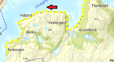 Området Tisnes - Rydningen (Skagøysund)