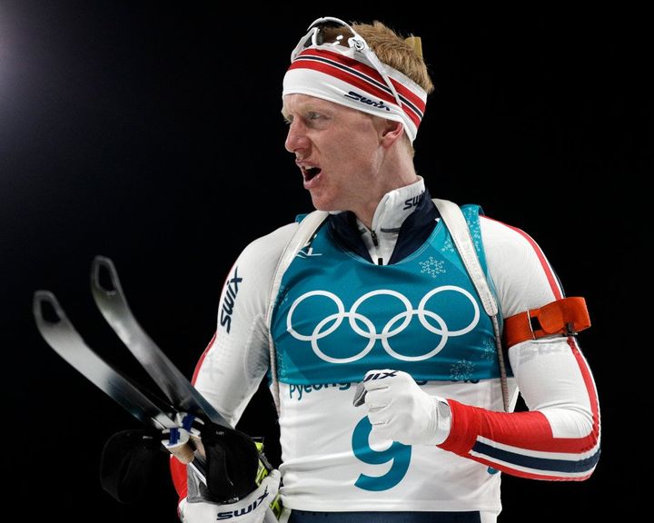 GULL: Johannes Thingnes Bø etter målgang på 20-kilometeren i Pyeongchang. Foto: Gregorio Borgia GULL: Johannes Thingnes Bø etter målgang på 20-kilometeren i Pyeongchang. Foto: Gregorio Borgia