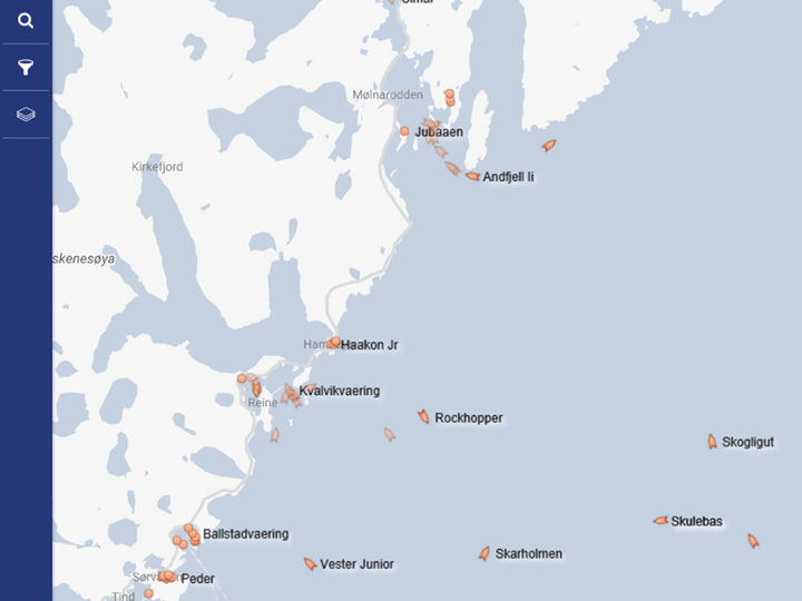 Skulebas posisjon 9.3.18 kl 15.00 Bildeutklipp frå Marine Traffic Skulebas posisjon 9.3.18 kl 15.00