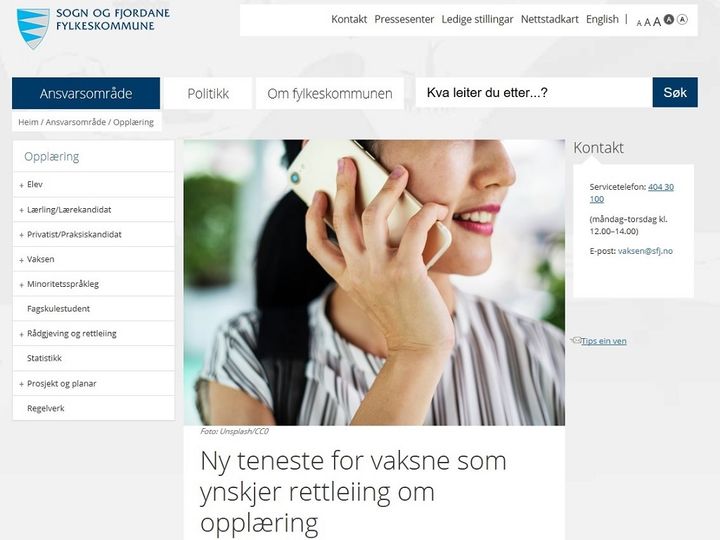 Skermedump Ny servicetelefon for vaksne
