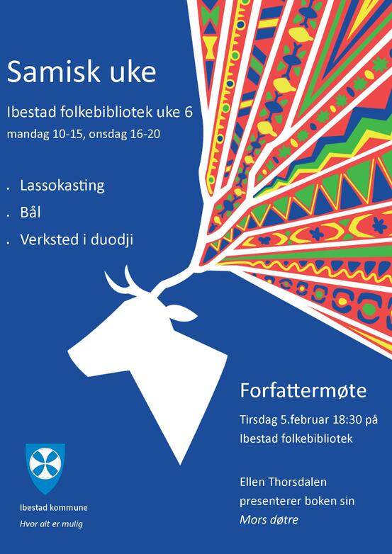 Plakat for Samisk uke 2019 på Ibestad folkebibliotek
