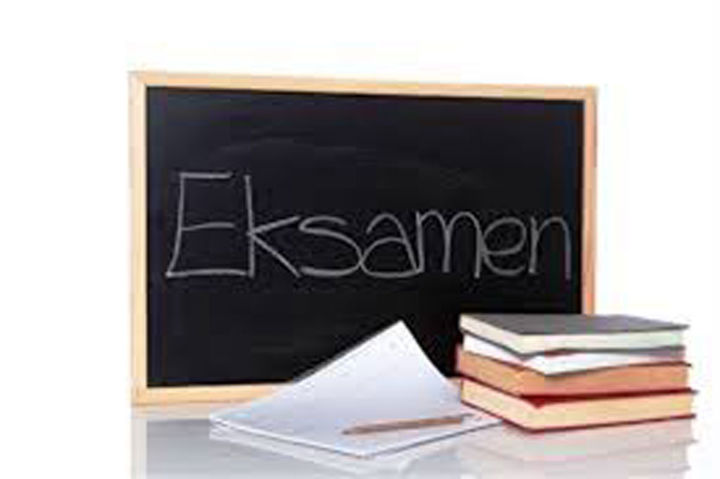 skilt med teksten Eksamen skilt med teksten Eksamen