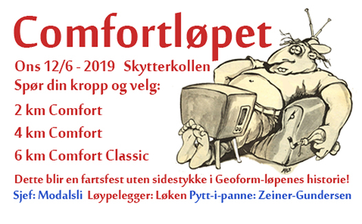 Comfortløpet 2019. Arrangørgrafikk.