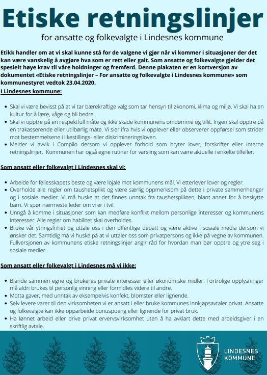 Etiske retningslinjer for ansatte og folkevalgte i Lindesnes kommune