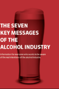 Cover image, EUCAMs report on seven messages of the alcohol industry