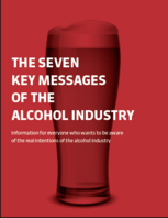Cover image, EUCAMs report on seven messages of the alcohol industry