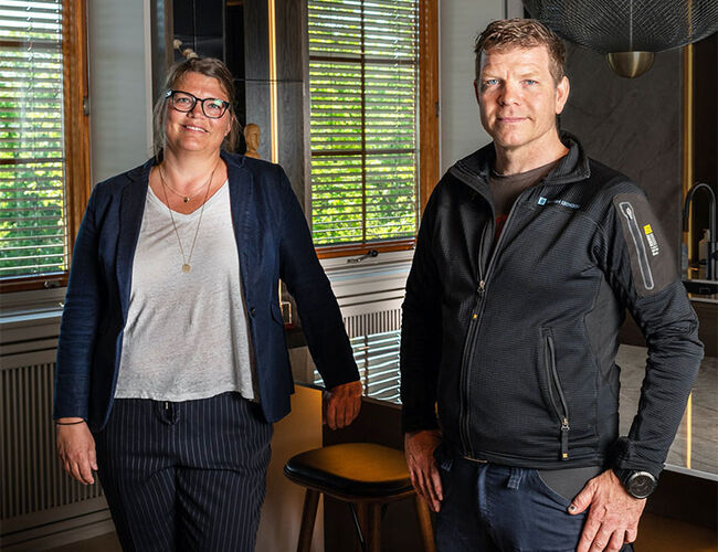 HR-sjef Trine Reinertsen og Trygve Berg, driftsleder i Oslo sentrum. Foto: Höegh Eiendom