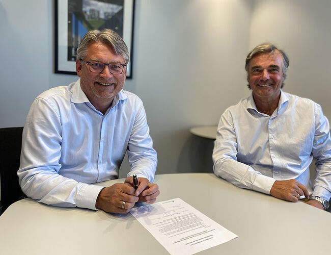 Mallins adm. dir. Arne Medlien og eiendomsdirektør Gregers Barfod. Foto: Mallin AS