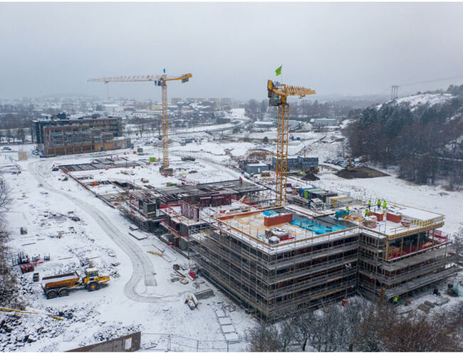 Fremtidens bydel på Bjørndalen skal inneholde 430 boenheter og næringslokaler når den står ferdig. Foto: Agder Energi
