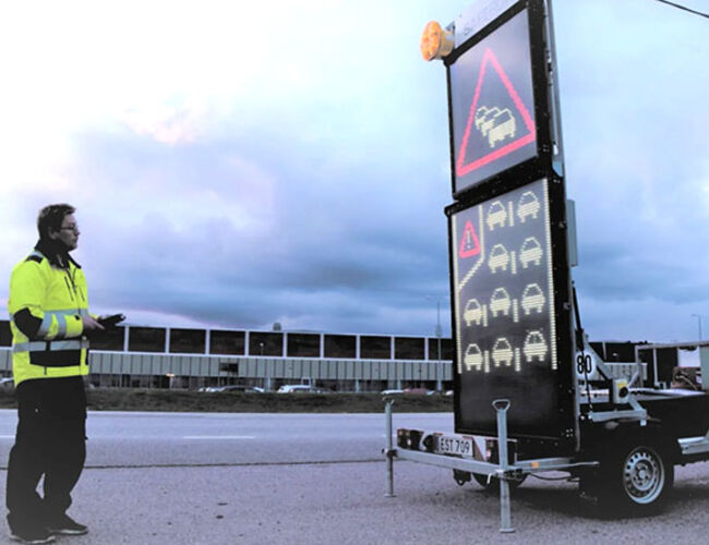 Saferoad bytter til GENIE® Hydrogen til sine skilter. Foto:Linde