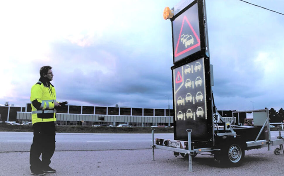 Saferoad bytter til GENIE® Hydrogen til sine skilter. Foto:Linde